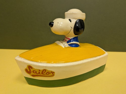 Snoopy boat piggy bank - a,